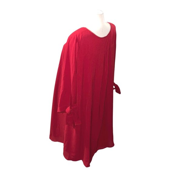 ChicSoul Tie Sleeve Midi Casual Work Dress Sz 3XL Red Womens - Picture 11 of 16